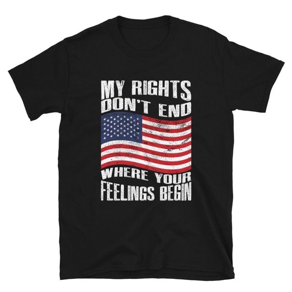 My rights Don't end where your feelings begin Sleeve Unisex T-Shirt - Picture 1 of 6